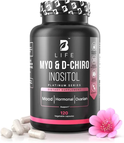 B Life Company Myo-inositol y D-Chiro Inositol 40:1 para mujeres | Suplemento de inositol para mujeres | Equilibrio hormonal, fertilidad y ciclo |