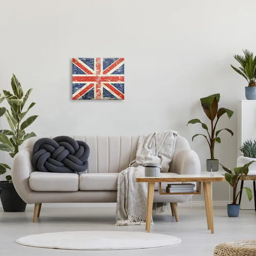 Miniatura 3 de Stupell Industries Peter Horjus - Lienzo decorativo para pared, diseño rústico de bandera del Reino Unido