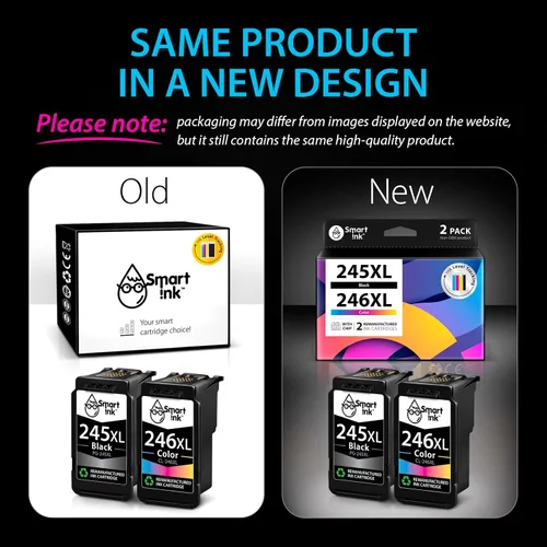 Miniatura 7 de Smart Ink Cartucho de tinta remanufacturado de repuesto para Canon 245 245XL 246 246XL para usar con impresoras Pixma MG2522 MX490 TR4520 MX492