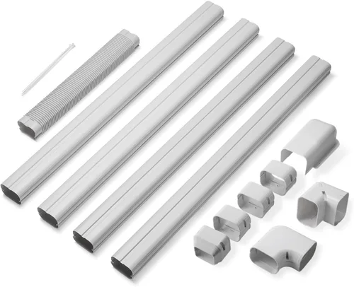 TURBRO 4" W × 14' L Línea decorativa PVC Kit de cubierta para mini split y aire acondicionado central, sistemas de bombas de calor de CA