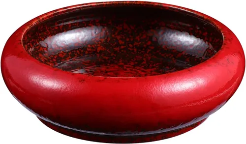 Cabilock Maceta retro de cerámica para suculentas, de 18 pulgadas de ancho, con agujero de drenaje, maceta decorativa redonda vintage para