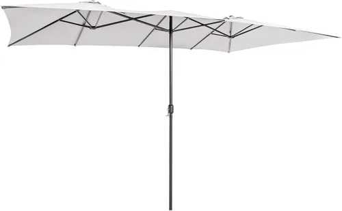 Miniatura 10 de Tangkula Sombrilla de patio de doble cara de 15 pies con manivela, parte superior ventilada, sombrilla rectangular grande para exteriores con Café