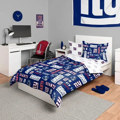 Miniatura 10 de FOCO Juego de ropa de cama unisex para adultos con logotipo del equipo de la NFL, sábanas y fundas de almohada, juego de ropa de cama de 5 piezas