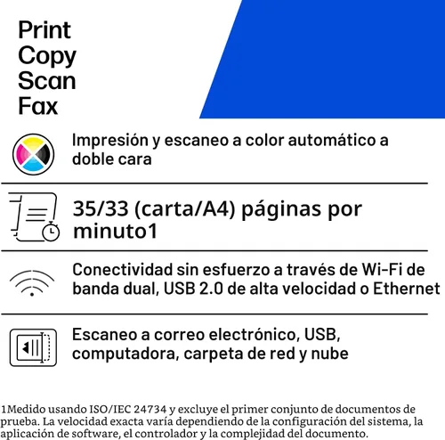 Miniatura 2 de HP Color LaserJet Pro MFP 4301fdw Impresora inalámbrica todo en uno a color, láser, con escáner, fotocopiadora, fax, ideal para oficina