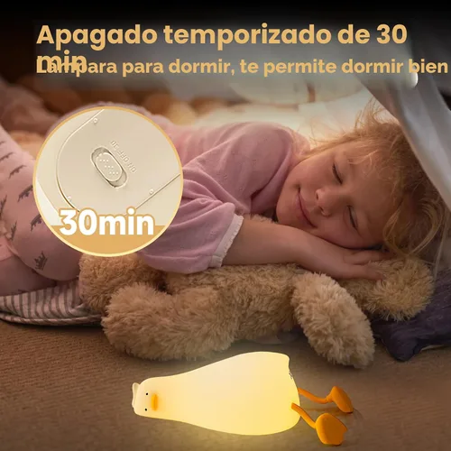 Miniatura 4 de Linda luz nocturna de pato, pollo, conejo, panda, lámpara LED blanda de animales novedosos para bebés y niños pequeños, cuarto de bebé
