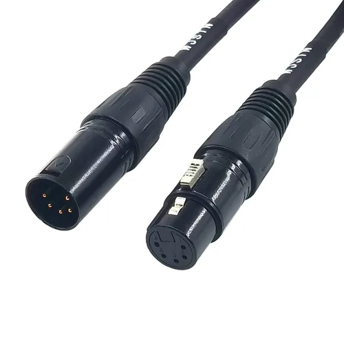 Miniatura 3 de WJSTN Cable XLR DMX-512 macho a hembra XLR Cable Pro Audio Performance y dispositivos de grabación de 3 pies (5 pines macho a XLR 5 pines hembra)