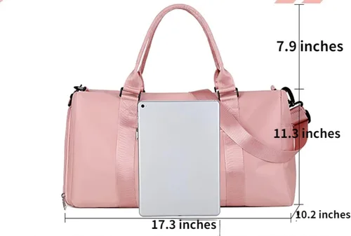 Miniatura 2 de Bolsa de gimnasio con compartimento para zapatos, bolsa de viaje impermeable para mujer, bolsa de mano para deporte, fin de semana, bolsa
