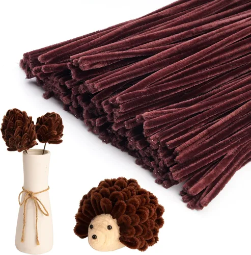 Miniatura 31 de Caydo 300 piezas de limpieza de tuberías verde oscuro, suministros de manualidades, tallos de felpilla para proyectos de manualidades, decoración