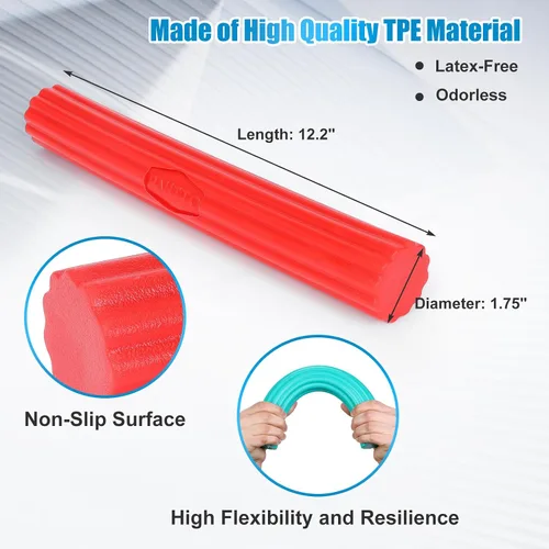 Miniatura 3 de PAHTTO Barra de resistencia flexible para terapia física, barra de torsión de ejercicio de resistencia para codo de tenis, alivio del dolor