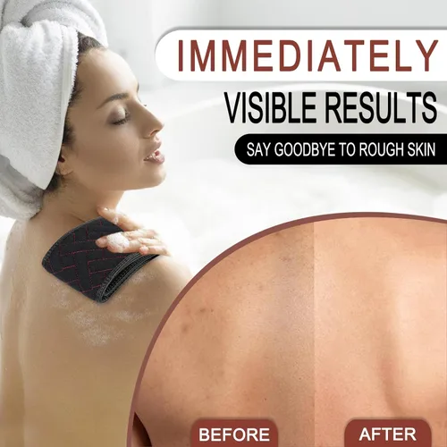 Miniatura 5 de Exfoliante de Espalda con Asas Mejoradas, Exfoliador Corporal de Baño de Doble Cara de 38.5 Pulgadas, Paño Exfoliante para Usar en la Ducha, Lavador