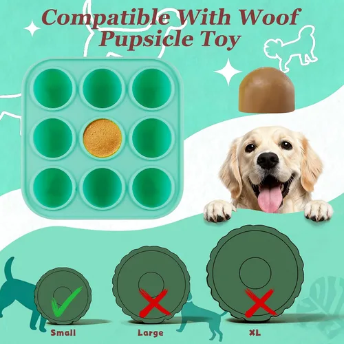 Miniatura 2 de Molde de silicona para perros de 9 cavidades con tapa para marioneta y marioneta masticadora eléctrica, moldes de silicona para perros congelados