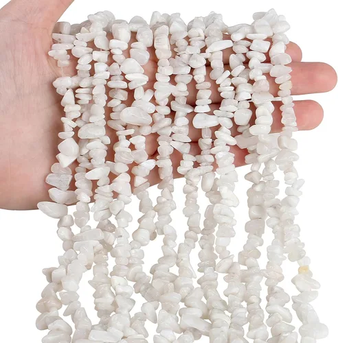 Miniatura 37 de ZHIYUXI 400 cuentas para hacer joyas, cuentas multicolor de 0.197-0.315 in, piedras preciosas de piedra natural, cuentas sueltas irregulares a