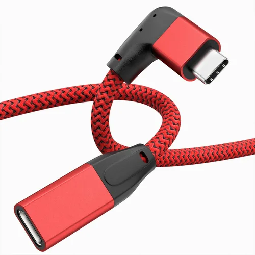 Miniatura 17 de UseBean Cable de extensión USB C en ángulo recto de 0.6 pies, 90 grados USB-C 3.2 Gen 2 20Gbps macho a hembra tipo C 4K cable extensor de video