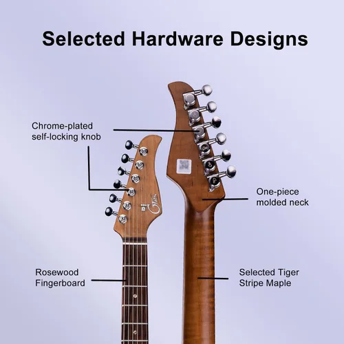 Miniatura 5 de GTRS P800 - Guitarra eléctrica inteligente de práctica con APP, 16 simulaciones de guitarra, efectos y 12 horas de vida de batería, looper de 80