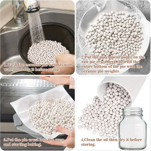 Miniatura 5 de Sukh - Pesos para tarta de 0.43 kg para hornear - Pesos de cerámica para costras de tarta, bolas de cerámica para hornear para barro cerámico