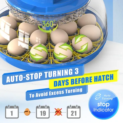 Miniatura 3 de incubadoras para incubar huevos,18 Incubadora de huevos,Incubadora de huevos con giro automático de huevos y control de humedad,Incubadora