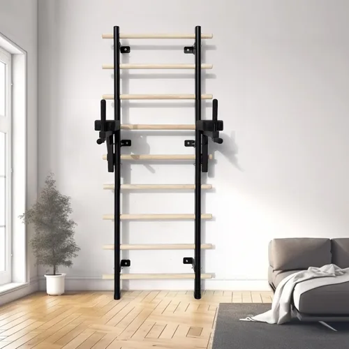 Miniatura 4 de Swedish Ladder Dip Bar Attachment, Fits TS003A Ladder, Wood Stall Bar for School, Physical Therapy and Gymnastics, Multi-grip