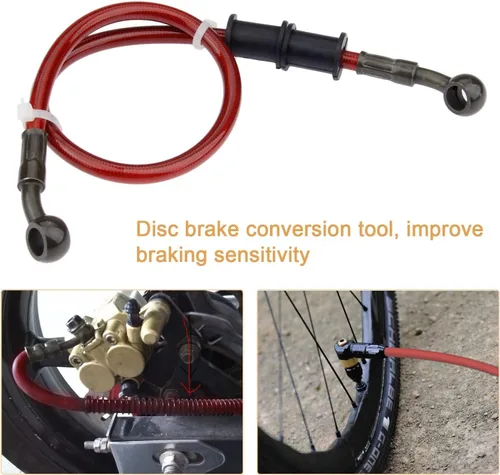 Miniatura 3 de Manguera de aceite para embrague, freno, de acero trenzado, para motocicleta, tubo, 1 unidad., 60cm, Rojo
