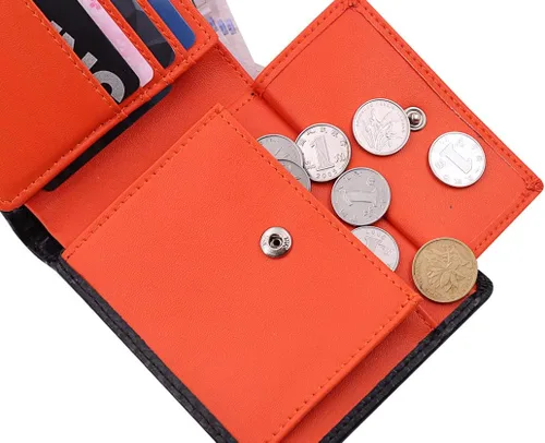 Miniatura 5 de Baggourie Cartera de cuero triple RFID Rojo - Moderno