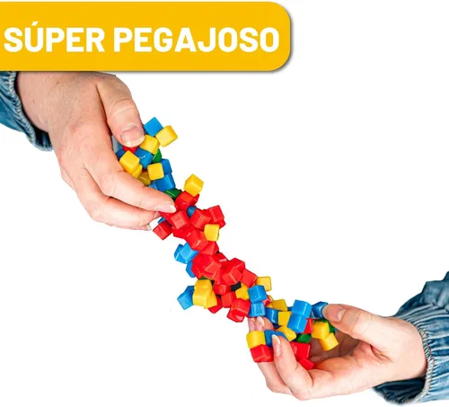 Miniatura 6 de KOMARC GAMES StickiKubes, Mini cubos apilables que se adhieren a cualquier cosa, bloques adhesivos no tóxicos seguros para niños, juguete