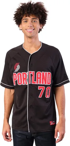 Miniatura 27 de Ultra Game Camiseta de béisbol oficial de la NBA con botones y botones para hombre Negro 23
