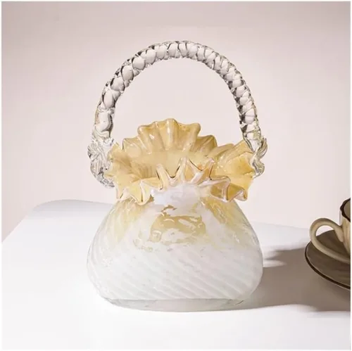 Miniatura 6 de Flower Vase, Glass Handheld Flower Basket Vase - Living Room Home Decoration Ornament(Large)