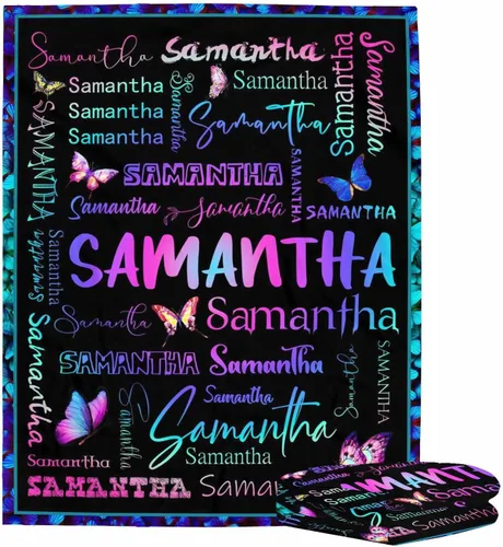 Miniatura 3 de D-Story Mantas de bebé personalizadas con nombres, manta personalizada para bebés niñas, manta de envoltura con inicial, regalos personalizados