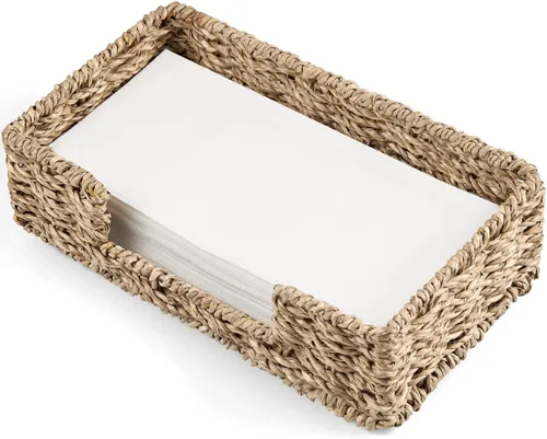 Miniatura 9 de Servilletero para mesa, servilleteros de cuerda de papel tejida para servilletas de papel, servilleteros de mimbre para mesa de cocina, decoración