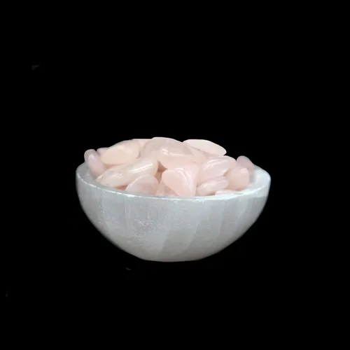 Miniatura 12 de Soul Sticks Cuenco de selenita de 3 pulgadas relleno de piedra semicristal y curativa de selenita pura, cuenco decorativo de carga de cristal de 7