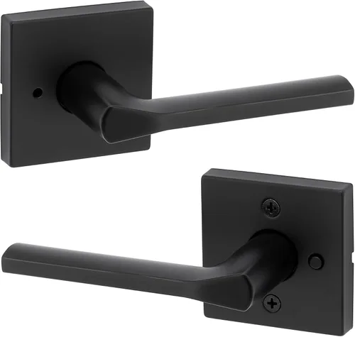 Miniatura 21 de Kwikset Lisboa - Manija interior de puerta de privacidad con cerradura, palanca de puerta para baño y dormitorio, palanca de puerta con botón