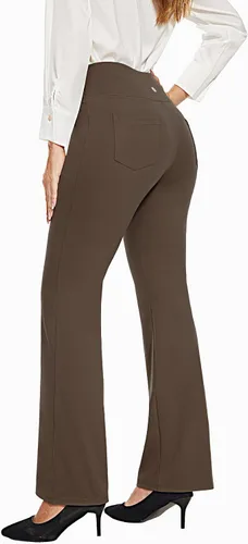 Miniatura 2 de Desol Leggings acampanados, pantalones de yoga de cintura alta con bolsillos, pantalones de control de abdomen, pantalones de trabajo negros
