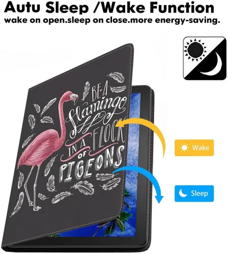 Miniatura 3 de Funda para Samsung Galaxy Tab A8 de 10.5 pulgadas (SM-X200/X205/X207), funda delgada de piel sintética con función de encendido y apagado automático