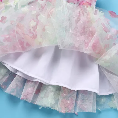 Miniatura 6 de Vestido de cumpleaños para niña, sin mangas, tirantes delgados, vestido de tutú de princesa, vestido de tutú para fiesta de tartas, sesión de fotos