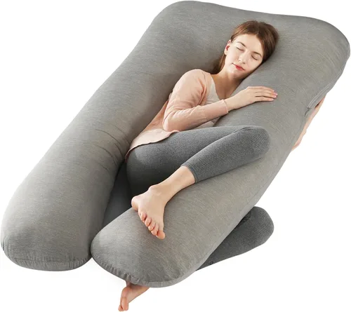 Miniatura 17 de Amagoing - Almohada de embarazo refrescante para dormir, almohada de maternidad en forma de U de cuerpo completo para mujeres con dolor de cadera