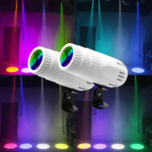 Miniatura 4 de Foco pequeño 4 en 1 Mini RGBW LED Beam Spot Lights Efecto de escenario Iluminación LED Beam Pinspot luz para espejo, bola club, fiesta, bar, eventos