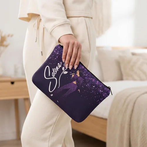 Miniatura 3 de gfuhlre Bolsa de maquillaje para fanáticos de los cantantes, bolsa de aseo de viaje, bolsa de aseo para amantes de la música, regalo de letras