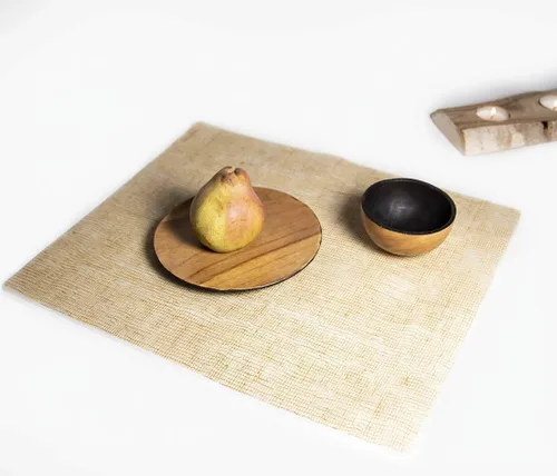 Miniatura 15 de modern-twist Mantel individual de silicona, 14 x 16, sin BPA, sin PVC, apto para lavavajillas, estampado de lino en mandarina, paquete de 1 unidad
