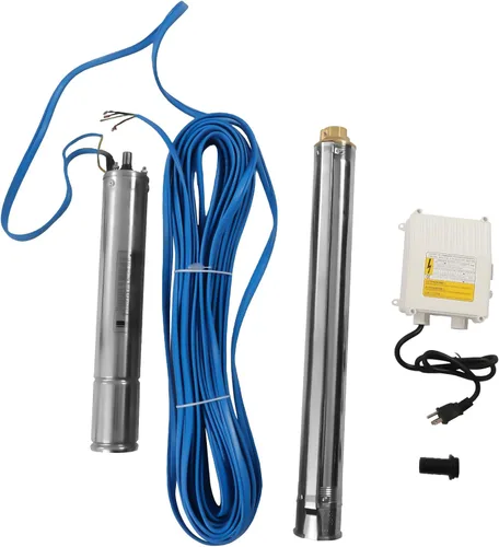 Miniatura 11 de Bomba sumergible de pozo profundo, bomba sumergible de 3.86 pulgadas y 2 HP, bomba de pozo profundo de 360.89 pies con cable de 9.84 pies de largo