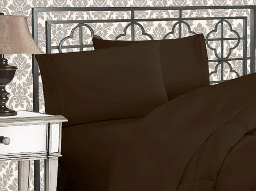 Miniatura 23 de Elegante juego de cómodas sábanas para cama de 1500 hilos resistente a arrugas y a la decoloración, calidad egipcia de lujo ultrasuave de 4 piezas