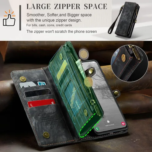 Miniatura 3 de Funda tipo cartera desmontable 2 en 1 para Samsung Galaxy S23 con tarjetero y funda de piel retro de alta calidad con tapa magnética, bolsillo