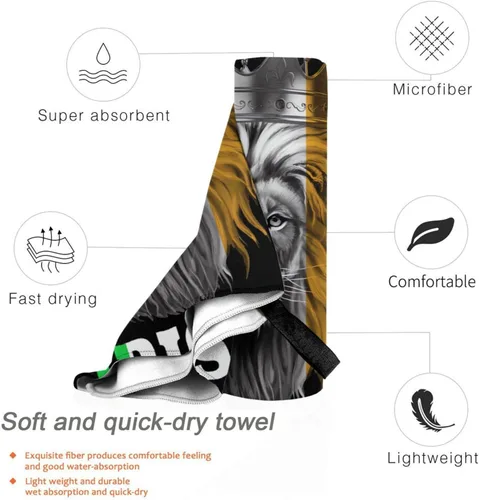 Miniatura 3 de Toalla de playa de microfibra, toallas de baño grandes de tamaño King Lion con bandera irlandesa para mujeres y hombres, toallas de baño de secado