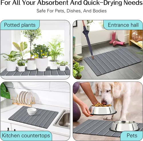 Miniatura 7 de Cuckan Alfombrillas de Baño Plegables de Piedra para Baño Súper Absorbentes de Tierra de Diatomeas Alfombrilla de Baño de Secado Rápido Alfombrillas