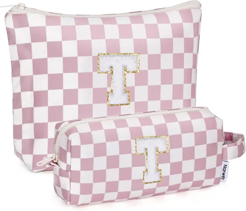 Miniatura 104 de Narwey Bolsa de maquillaje con inicial, regalos de graduación para adolescentes, niñas, niños y adolescentes, cosas de moda de 6 a 18 años, bolsa