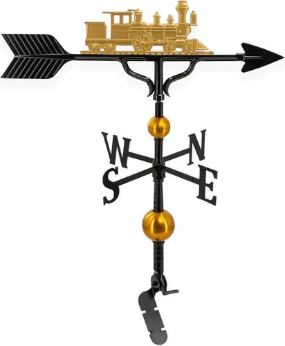 Miniatura 11 de Montague Metal Products Veleta de 32 pulgadas con adorno de tren negro satinado