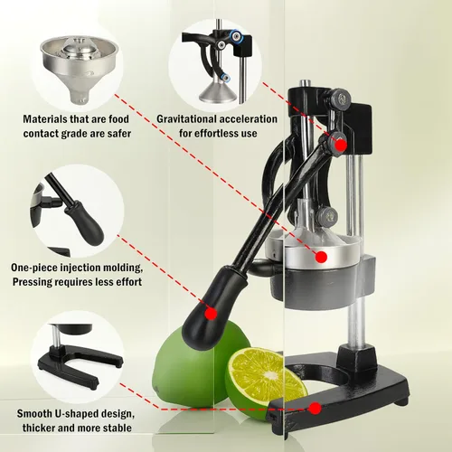Miniatura 2 de Exprimidor de hierro fundido – Exprimidor manual de cítricos resistente, prensa profesional de naranja, exprimidor de limón de acero inoxidable