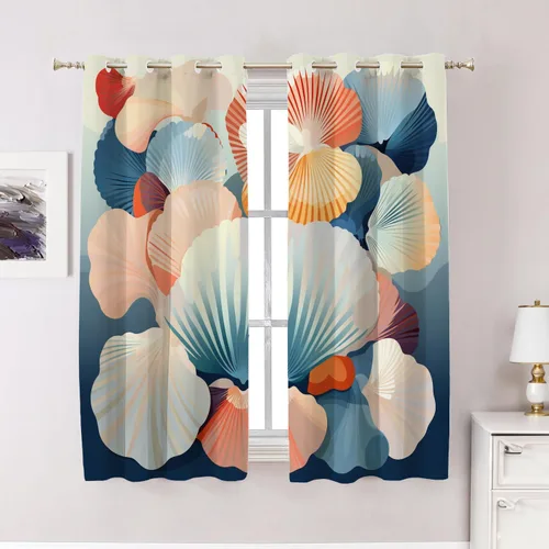 Miniatura 79 de Cortinas de cocina de hojas de arce otoñales para ventanas, hojas verdes y rojas sobre cenefas opacas negras, tratamientos de ventana de poliéster