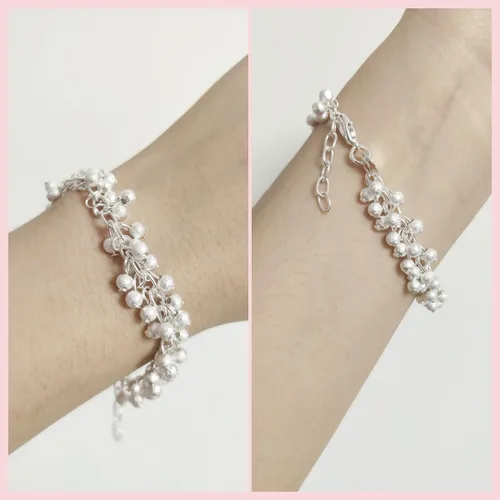 Miniatura 6 de Dofihy Pulseras de plata de ley S925 para mujer, pulseras para mujer, pulsera de cadena de muñeca con dije para mujer, Plata, Sin gemas.