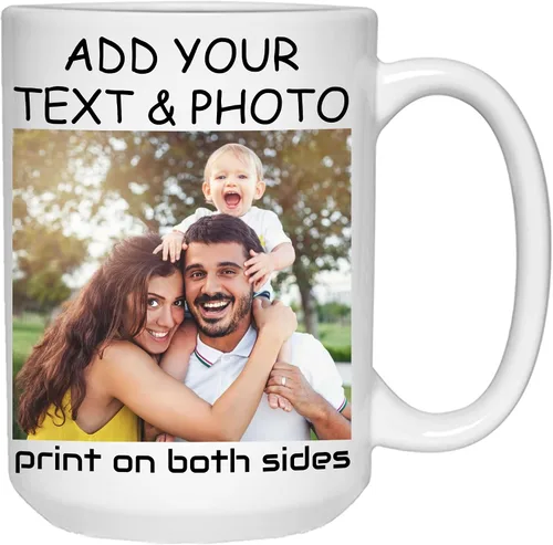 Miniatura 15 de Taza de café personalizada, crea un regalo único con tus fotos, texto y nombres, perfecta para mamá, papá, amigos y ocasiones especiales, 11 onzas