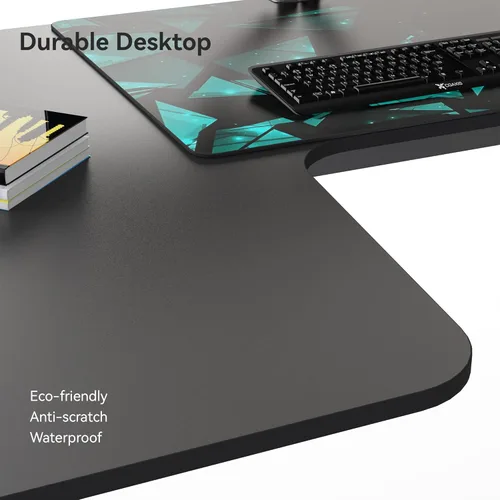 Miniatura 7 de L Desk Eureka Escritorio ergonómico de 60 pulgadas, escritorio de oficina, escritorio para juegos en casa, en forma de L, ordenador de escritorio
