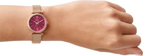 Miniatura 4 de Fossil Carlie Mini - Reloj casual de cuarzo de acero inoxidable y piel para mujer